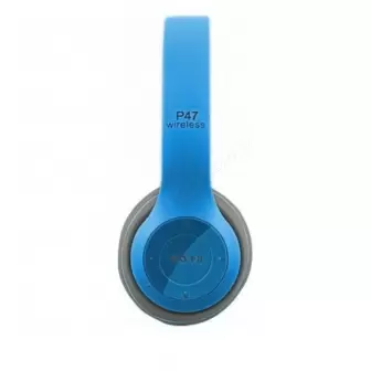 P74 Bluetooth Mp3 Radyo Kablosuz Kulaklık Mavi resim 4