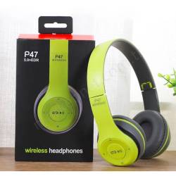 P47 Bluetooth Mp3 Radyo Kablosuz Kulaklık Yeşil resim5
