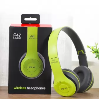 P74 Bluetooth Mp3 Radyo Kablosuz Kulaklık Yeşil resim 2