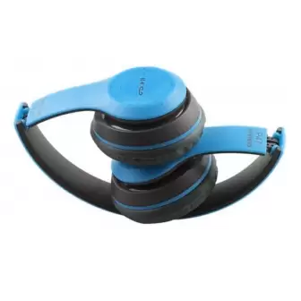 P74 Bluetooth Mp3 Radyo Kablosuz Kulaklık Mavi resim 3
